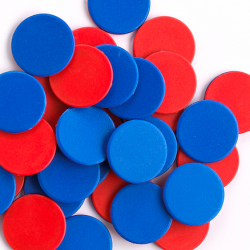 Paquet de 200 compteurs à deux couleurs rouge et bleu