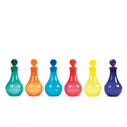 Bouteilles de potion en plastique colorées 3pcs