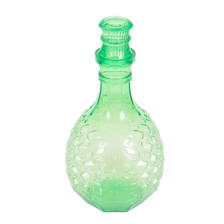 Pion de jeux en forme de bouteilles. Mini bouteille en plastique verte.