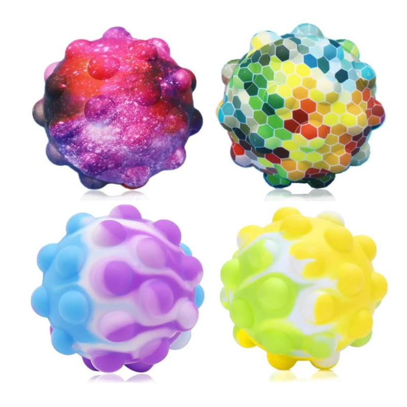 Lot de 4 balles Anti-Stress colorées Fidget Balls