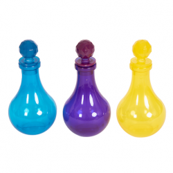 Bouteilles de potion en plastique colorées 3pcs