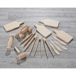 Accessoires en bois pour pâte à modeler