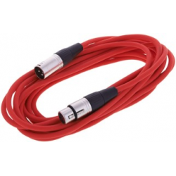 Câble micro XLR Femelle vers XLR mâle (rouge) 6m NUMETIS