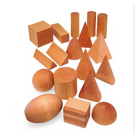 12 formes géométriques en bois massif