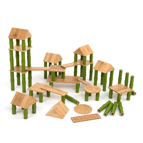 Blocs de construction en bambou 80 pièces