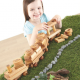 Blocs de construction en bois pour trains