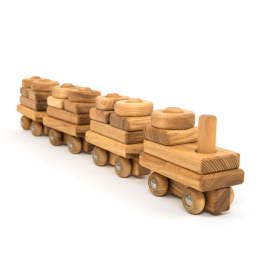 Blocs de construction en bois pour trains