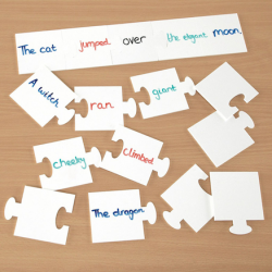 Pièces de puzzle pour formation de phrases